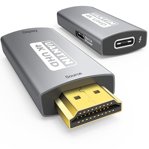 UANTIN HDMI to USB C Adapter (4K 60Hz) Uni-Directional HDMI (Source) to Type-C (Display) Male to Female Compatible with Laptop,PS5,XR/AR Glasses,Portable Monitor, Not Charging The Device