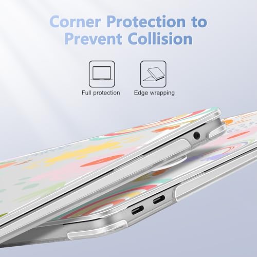 May Chen Compatible with MacBook Air 13 inch Case 2022 2021, 2020-2018 Release Model: M1 A2337 A2179 A1932, Plastic Hard Shell Case Cover for Mabook Air 13 inch with Retina Dispaly, Rainbows Flowers - color: Rainbows flowers