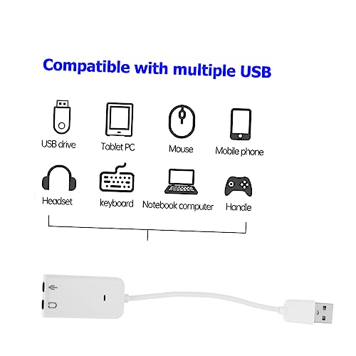TEHAUX 2Pcs USB External Sound Card Adapter Independent Practical Audio Adapter for Laptop Plug and Sound Quality with Noise Reduction No Driver Required