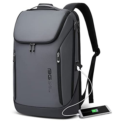 BANGE Business Smart Backpack Waterproof fit 15.6 Inch Laptop Backpack with USB Charging Port,Travel Durable Backpack - color: Grey