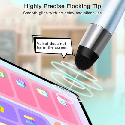 Extra Long Telescopic Stylus Pen for Touch Screens – Retractable Extendable Stylus with Precision Flocking Tip, Universal Compatibility with iPad/iPhone/Android, Lightweight & Durable (Blue) - color: Blue