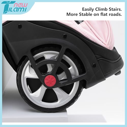NEW TILAMI 19 inch Rolling Backpack Teens Rolling Backpack Cute Wheeled Laptop Backpack Bookbag Roller Travel Bag College, Flower Fairy (No USB interface) - color: Pink Flower Fairy