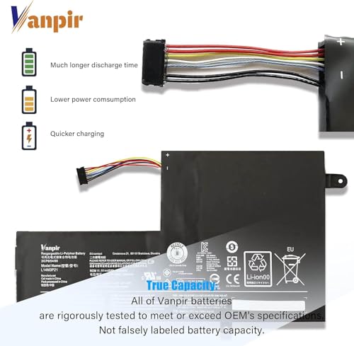 L14M3P21 Laptop Battery 11.1V 45Wh 4050mAh Replacement for Lenovo IdeaPad 310S 320S 500S 510S 520S Edge 2-1580 Flex 3 1470 1480 Flex 4 1570 1580 Series L14L3P21 L14M2P21 L14L2P21 L15M3PB0