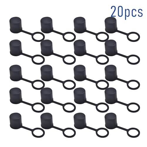 20 PCS BNC-B Port Anti-dust Plugs, Silicone Covers Caps Stoppers, Port Protector for Laptop, Phone, ID; 0.35" - size: BNC-B/Black/20 PCS