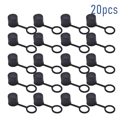20 PCS BNC-B Port Anti-dust Plugs, Silicone Covers Caps Stoppers, Port Protector for Laptop, Phone, ID; 0.35" - size: BNC-B/Black/20 PCS