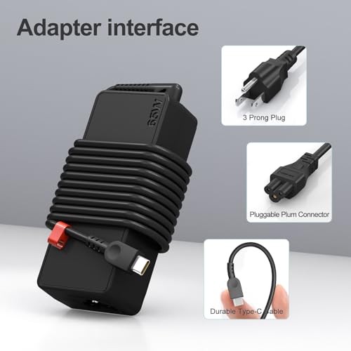 Andingker 65W USB-C Laptop Charger, Compatible with Yoga, Chromebook