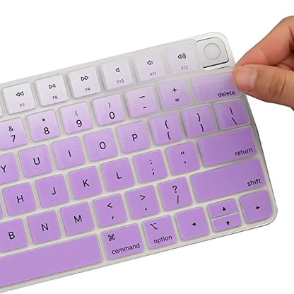 Keyboard Cover for Apple Magic Keyboard/Magic Keyboard 3/Magic Keyboard/Magic Keyboard with Touch ID (No Numeric Keypad) 2021-2024 Released/2024-2021 iMac 24 Inch Magic Keyboard - color: Gradualpurple