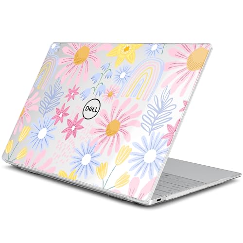 Batianda Retro Rainbow Case for Dell XPS 13 Laptop 2024 2025 | Fits Model 9340/9345/9350 13.4" Display, Lightweight Slim Hard Shell Protection for Women, Students and Floral Lovers - color: Sunflower