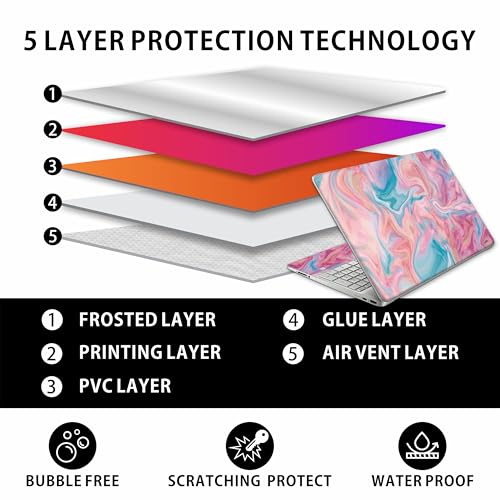 Laptop Skin Decal HP 15.6" - Marbling, Laptop Cover Sticker, No Cutting Required, No Bubble, Waterproof, Scratch Resistant - Including Wide Screen and Wrist Pad - size: 15.6 inch
