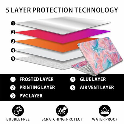 Laptop Skin Decal HP 14" - Marbling, Laptop Cover Sticker, No Cutting Required, No Bubble, Waterproof, Scratch Resistant - Including Wide Screen and Wrist Pad - size: 14 inch