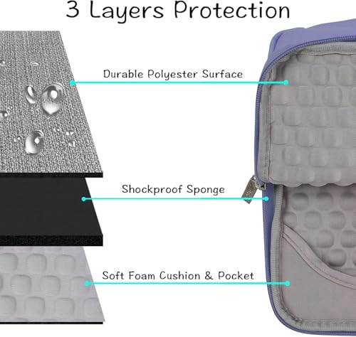 MOSISO Laptop Case 13.3 inch, 13-13.3 inch Laptop Sleeve with Handle Compatible with MacBook Air/Pro 13/Pro 14 M5 M4 M3 M2 M1,HP Dell ASUS Lenovo, Polyester Multifunctional Computer Bag, Lavender Gray - color: Lavender Gray, size: 13.3 inch