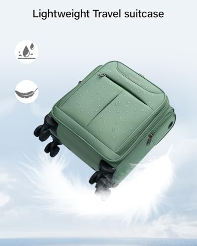 Hanke Underseat Carry On Luggage with Wheels, Lightweight Small Suitcase Airline Approved 16 Inch Softside Personal Item Travel Bag for Women Men, Compact Under Seat Luggage.(Forest Green) - color: Forest Green