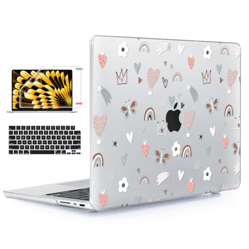 for with MacBook Pro 14 inch Case 2026-2021 M5 M4 M3 M2 M1 Pro/Max A3426 A3427 A3434 A3112 A3401 A2918 A2992 A2779 A2442, Hard Shell with Keyboard Cover+Protective Film, Cute ﻿ - color: Cute