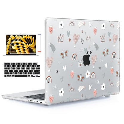 for with MacBook Pro 14 inch Case 2026-2021 M5 M4 M3 M2 M1 Pro/Max A3426 A3427 A3434 A3112 A3401 A2918 A2992 A2779 A2442, Hard Shell with Keyboard Cover+Protective Film, Cute ﻿ - color: Cute