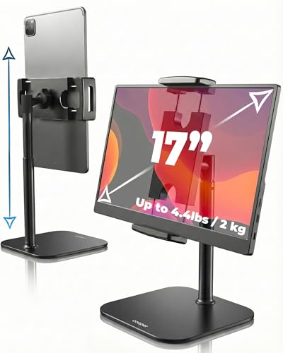 COOPER TabStand Mini, 10" Height Adjustable Tablet Stand, Ipad Stand for Desk, Portable Monitor Holder, Heavy Duty Grip, Tripod iPad Holder, Tablet Mount, for Samsung Tablets, Kindle eReaders (Black) - color: C - Mini Black