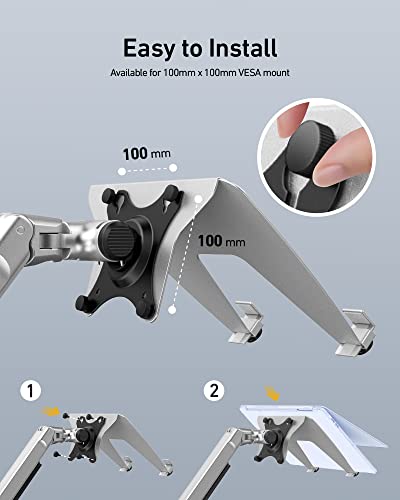 ergounion VESA Laptop Tray for Monitor Mount, Holds Laptops up to 17.3 Inches and 28.6 lbs, Fits 100x100mm VESA, Notebook Tray Office Desk Accessories, Silver - color: Silver