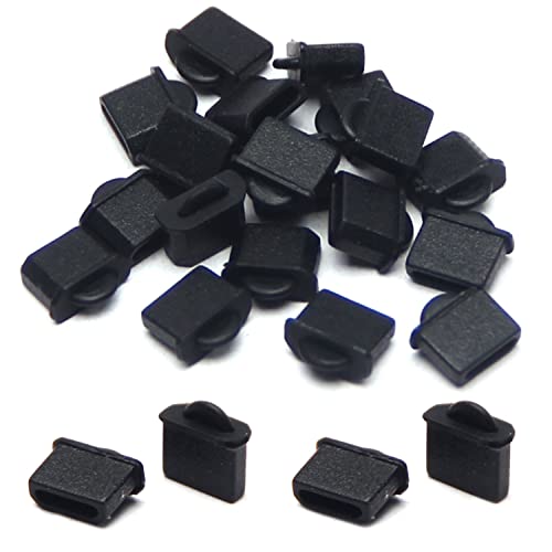 20Pcs Micro HDMI Anti Dust Cover Plugs Silicone Protector Stopper Cap Black for Female Port Black for TV, Computer,WuJuntool
