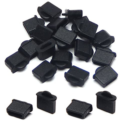 20Pcs Micro HDMI Anti Dust Cover Plugs Silicone Protector Stopper Cap Black for Female Port Black for TV, Computer,WuJuntool