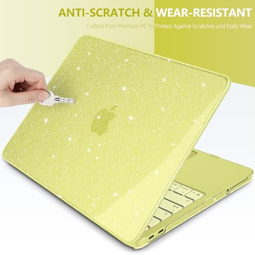 Batianda StarryMist Case for MacBook Neo 13 Inch 2026, Starry Citrus | 4-in-1 Bundle Subtle Glitter Mist Finish, Slim Lightweight Shell, Everyday Protection for MacBook Neo 13 Inch Model A3404 - color: Glitter‌ Citrus