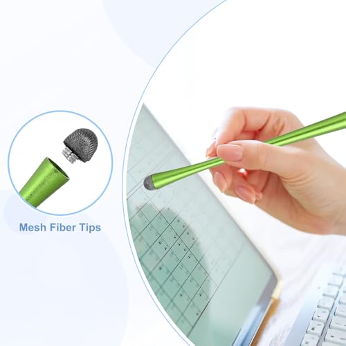 PATIKIL 5 Pcs Slim Waist Stylus Pens for Touch Screens, 2 in 1 High Sensitivity Universal Pen Capacitive Stylus for Phone Tablets Laptop Touch Screen Devices, Green - color: Green