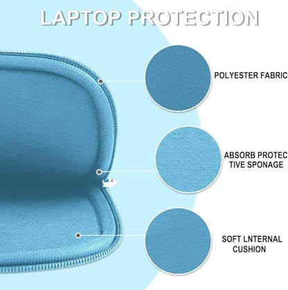Laptop Case Sleeve 15.6 inch, Shockproof Protective Laptop Cover Briefcase Carrying Computer Bag with Accessory Pocket, Computer Bag Compatible with MacBook, HP, Dell, Lenovo, Asus, Light Blue - color: Light Blue, size: 15.6 inch