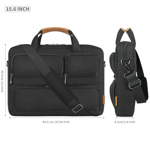 DOMISO 15-15.6 Inch Laptop Sleeve Waterproof Laptop Case Business Briefcase Portable Computer Bag with Shoulderstrap for Lenovo ThinkPad/Asus/HP ProBook/Acer/Dell Precision,Black - size: 15 - 15.6 Inch