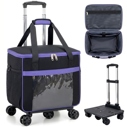 Amythe 5-Wheel Rolling Tote Bag for 15.6 in Laptop | Rolling tote for teachers, nurses & crafters; Spacious compartment fits 15.6 inch laptop; Smooth 5-wheel rolling design