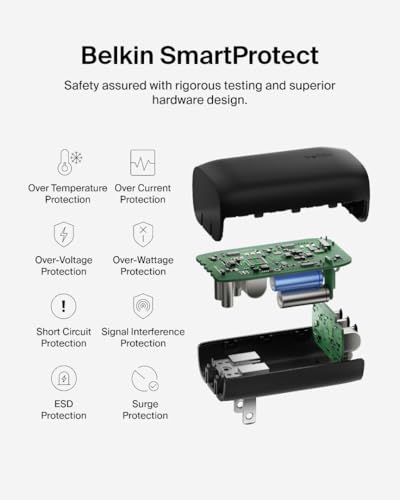 Belkin 3-Port USB C Charger Block w/PPS 67W, USB-C PD 3.1 Super Fast Charging - Samsung Galaxy S25, Apple iPhone 17, Air, Pro, Pro Max, MacBook, AirPods, Apple Watch, Nintendo Switch 2, etc. - Black - style: Black