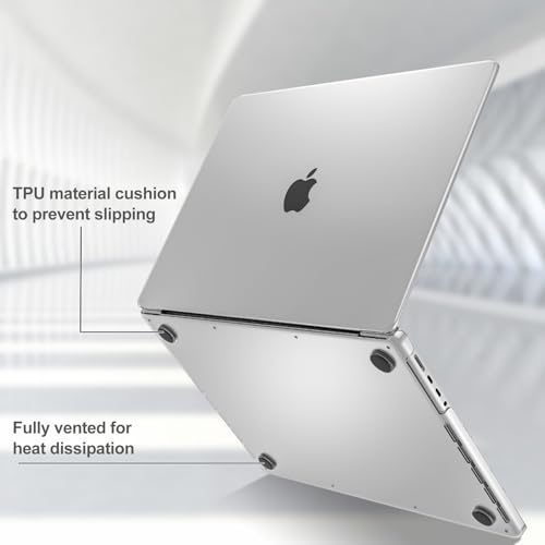 ProCase Slim case for MacBook Pro 16 Inch -Crystal | Translucent Hard Shell Shockproof Cover for 2026 2025-2021 MacBook Pro M5 M4 M3 M2 M1 Pro/Max - color: Crystal