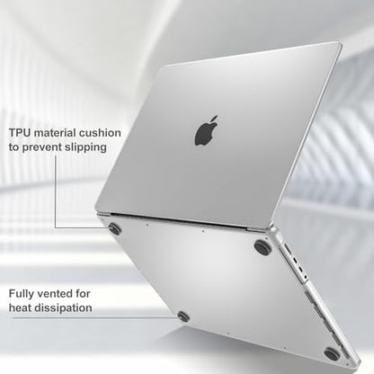 ProCase Slim case for MacBook Pro 16 Inch -Crystal | Translucent Hard Shell Shockproof Cover for 2026 2025-2021 MacBook Pro M5 M4 M3 M2 M1 Pro/Max - color: Crystal