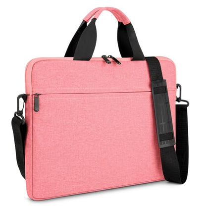 15.6-16 Inch Laptop Sleeve Shoulder Bag Notebook Chromebook Computer Carrying Case Compatible with 15.6 inch Acer Asus Dell HP Thinkpad, Pink - color: Pink, size: 15.6"-16"