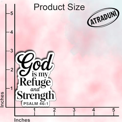 (3Pcs) God is My Refuge and Strength Stickers Christian Inspirational Bible Verse Quote Religious Scripture Prayer Gifts Waterproof Vinyl Decal for Kindle Water Bottle Bumper Phone Laptop Size 3"x2" - color: God is My Refuge and Strength – Psalm 46:1