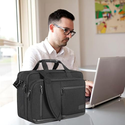 VANKEAN Expandable Waterproof Laptop Briefcase Fits Up to 17.3" for Travel