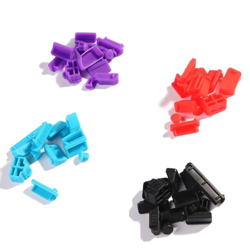 13Pcs/Set Protective Silicone USB RJ45 Port HDMI Interface Cover Anti-Dust Plug Dust Stopper Computer Accessories Dustproof Cover(Transparent) - color: transparent