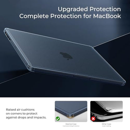 EooCoo Reinforced Anti-Crack Case for MacBook Air 13 inch,M5-M2 2026-2022 | True-to-Device Matte Texture, Anti-Fingerprint, Perfect Fit, Hard Shell Laptop Cover for MacBook Air 13.6 inch - color: Midnight