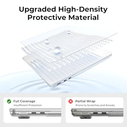 EooCoo Case Compatible with MacBook Air 13 inch M5 2026-2022 M4 M3 M2 A3449 A3240 A3113 A2681, Crystal Hard Shell Scratch Resistant Protective Cover for Mac Air 13.6 inch, Clear - color: Crystal Clear, size: Air 13.6-inch