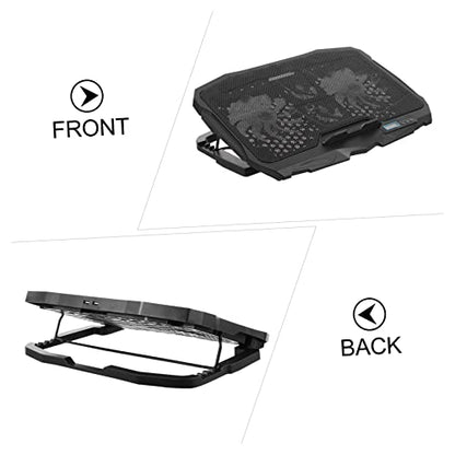 Lurrose Adjustable Laptop Cooler RGB Lighting Ventilated Support Stand for Enhanced Airflow Compatible Laptops Ergonomic Design for Use