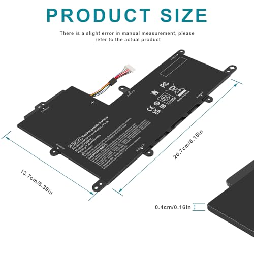 PO02XL 824560-005 TPN-Q166 Laptop Battery for HP Stream 11-R 11-R014WM 11-R010NR 11-Y 11-AH 11-AK 11-AH011WM 11-ah0xx, Pro G2 G3 G4 G5 P002XL 823908-1C1 824536-850 HSTNN-IB7G HSTNN-DB7G 823908-2C1 - size: 8.15*5.39*0.16inch PO02XL