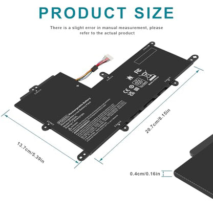 PO02XL 824560-005 TPN-Q166 Laptop Battery for HP Stream 11-R 11-R014WM 11-R010NR 11-Y 11-AH 11-AK 11-AH011WM 11-ah0xx, Pro G2 G3 G4 G5 P002XL 823908-1C1 824536-850 HSTNN-IB7G HSTNN-DB7G 823908-2C1 - size: 8.15*5.39*0.16inch PO02XL