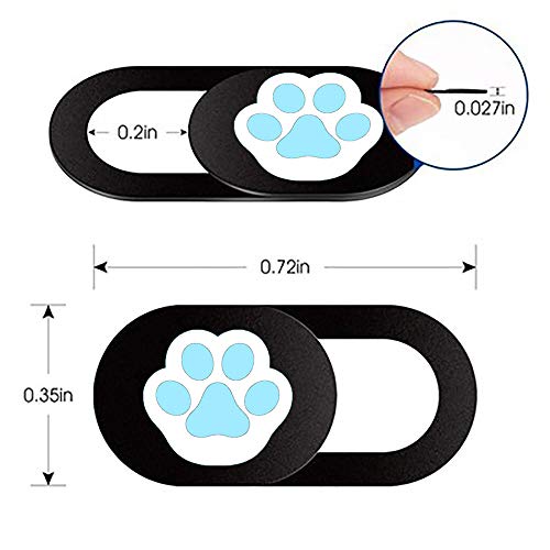 Webcam Cover Slide Ultra Thin Laptop Camera Privacy Paw Pack of 3 | 3 Pcs Cute Paw, Ultra thin camera cover fit for Cell phone desktop tablet PC, front camera blocks webcam to protect privacy - color: Paw 3
