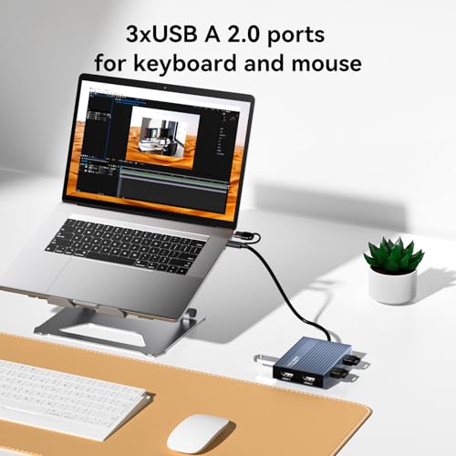 ACASIS USB C to Dual HDMI DisplayLink Adapter for Mac M1/M2/M3/M4/Windows | USB C DisplayLink Docking Station with 2HDMI 4K@60Hz, 3USB-A Ports, 100W PD Charging ,USB A/C to Dual Monitor,Grey - color: Gray