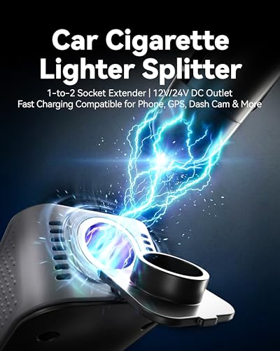 ERAYAK 150W Cigarette Lighter Adapter Car Power Inverter DC 12V to 110V AC with 3 AC Outlets, 18W USB-C, USB-A & Extra 12V Socket for Laptop, Phone, Tablet, Game Console