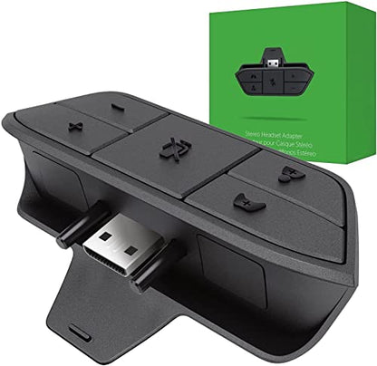 Headset Adapter for Xbox One/Series X/S/Elite Controllers, Stereo Gaming Headphone Adapter with 3.5mm Jack Support, Volume & Chat Mixer Control, Mic Mute Function