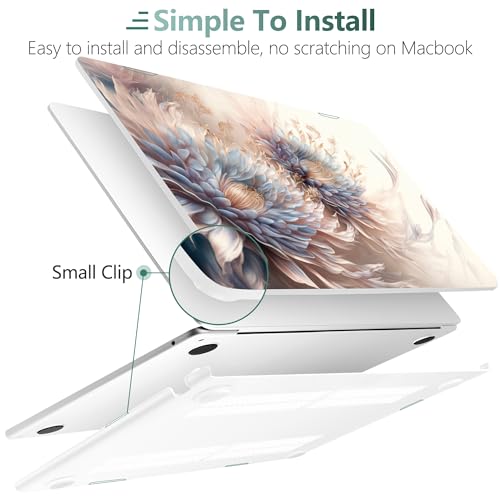 DONGKE for MacBook Air 13 Inch Case M5 2026 M4 2025 M3 M2 2024-2022 A3449 A3240 A3113 A2681, Plastic Hard Shell & Keyboard Cover & Screen Film for MacBook Air 13.6 Inch Case - Beautiful Flower - color: Beautiful Flowers D082