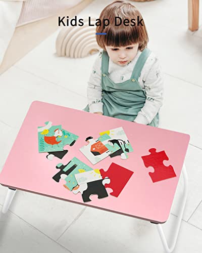 Ruxury Folding Lap Desk Laptop Stand Bed Desk Table Tray, Breakfast Serving Tray, Portable & Lightweight Mini Table for Sofa Couch Floor - Pink - color: Pink