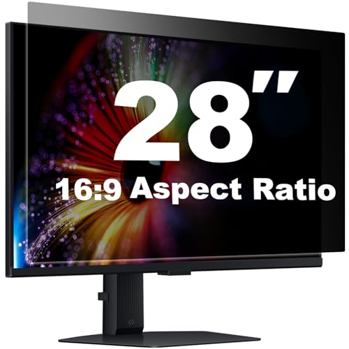 [1 Pack] 28 Inch Computer Privacy Screen for 16:9 Aspect Ratio Widescreen Monitor, Eye Protection Anti Glare Blue Light Filter Shield, Removable Anti-Scratch Anti Spy Protector - color: 28 Inch (Diagonal) - 16:9 Aspect Ratio, style: 1 PACK