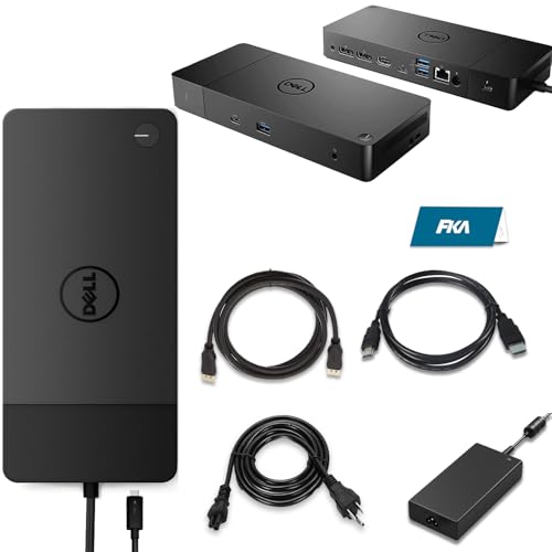 Dell WD19TB Thunderbolt Dock, 180W Dell Docking Station with HDMI/Dual DisplayPort, Dual Monitor Support, Bundle with HDMI/DP Cables (Renewed) - style: WD19TB-180W