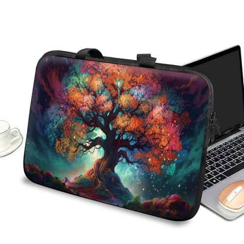 Universal Laptop Case Sleeve 10 inch with Handle and Zipper, Kids Tablet Carrying Case Messenger Bag Portable Tote Bag for 7-10 inch iPad/Notebook/eBook/Readers, Fantasy Tree - color: Fantasy Tree, size: 10 inch