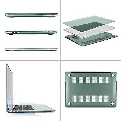 MOSISO Compatible with MacBook Pro 13 inch Case M2 M1 2026 2025 2024-2016 | A2338 A2251 A2289 A2159 A1989 A1708 A1706, Plastic Hard Shell&Keyboard Cover&Screen Film&Storage Bag, Midnight Green - color: Midnight Green
