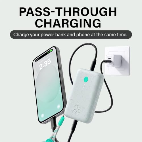 Nimble Champ Portable Charger, 10000mAh Power Bank, 20W Dual USB-C Charging | Compatible with iPhone, Samsung, Tablet, iPad, MacBook, Travel Essential Power Bank with 2ft USB C Cable Included - color: Luna White